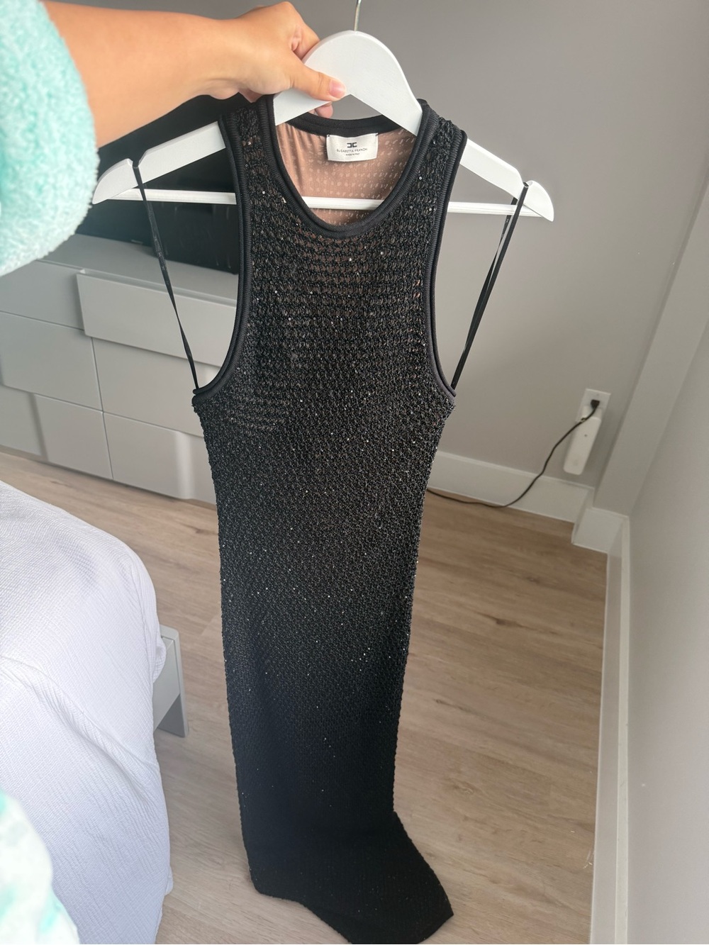 Elisabetta Franchi Sleeveless Black Knit Maxi Dress